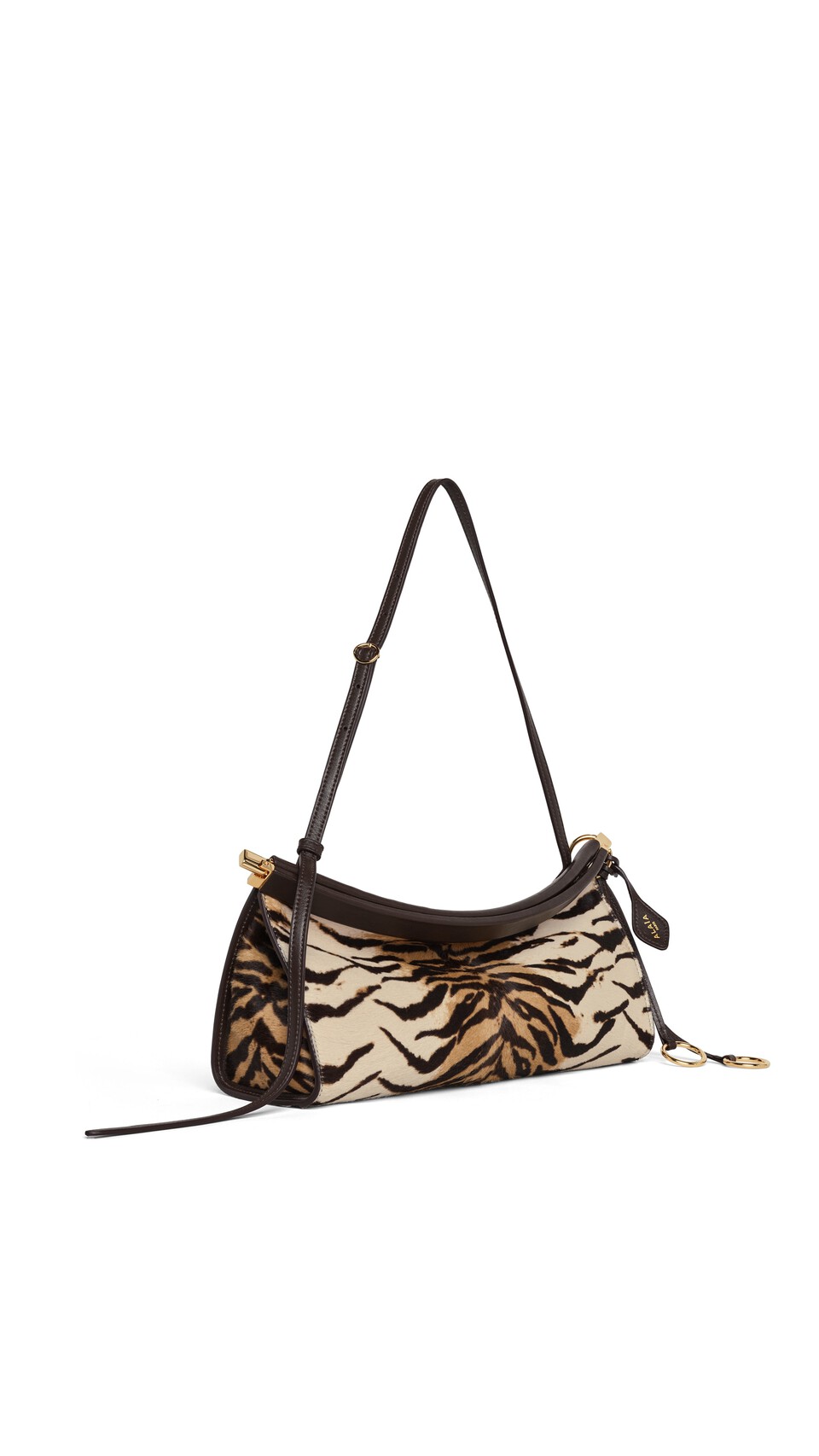 ALA&Iuml;A LE CLICK EAST WEST MEDIUM BAG IN HAIRCALF NATURAL - View 2