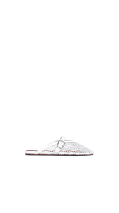 OPTICAL WHITE - ALA&Iuml;A FLAT MULES IN FISHNET