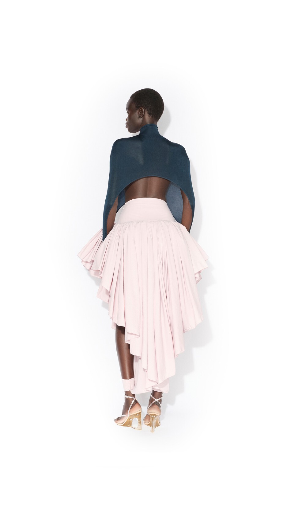 ALA&Iuml;A NYLON MAXI PETTICOAT PINK - View 3