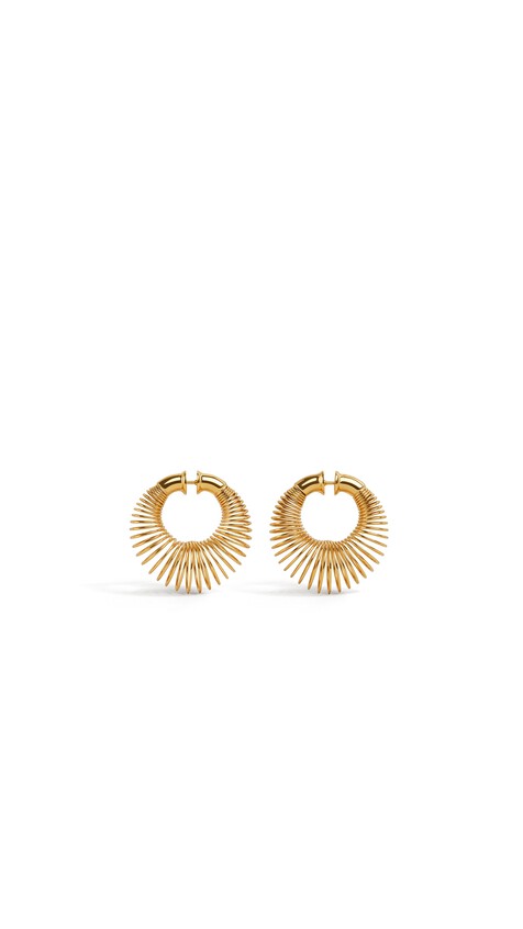 ALA&Iuml;A SMALL SPIRAL HOOPS YELLOW GOLD METALS