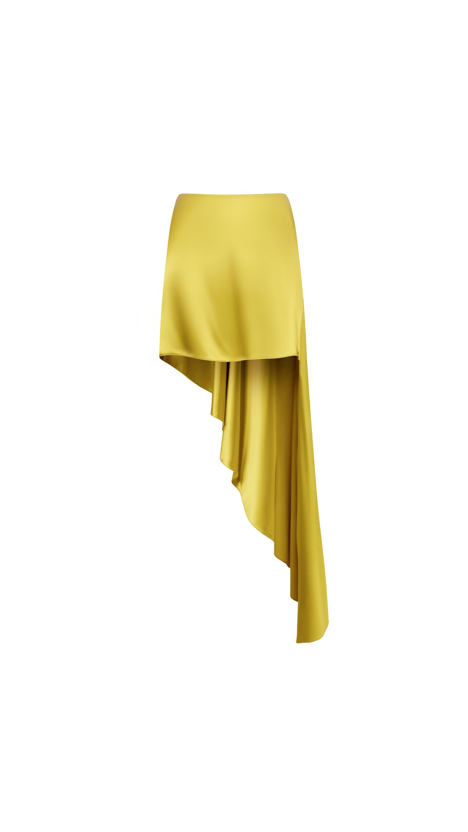 ALA&Iuml;A POINTED SATIN SKIRT LIME - View 4