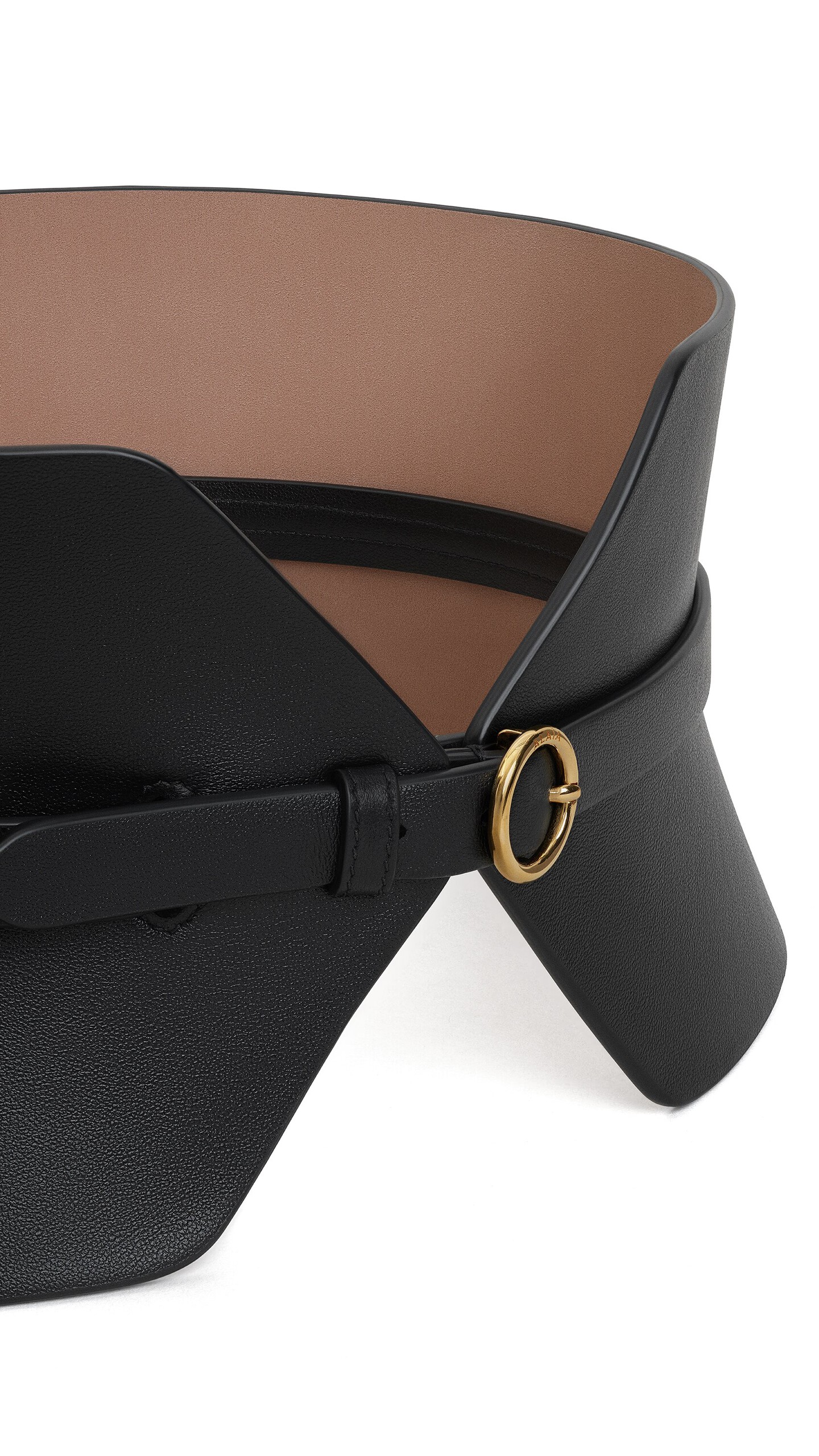 ALA&Iuml;A DOUBLE BUSTIER BELT IN CALFSKIN BLACK - View 3