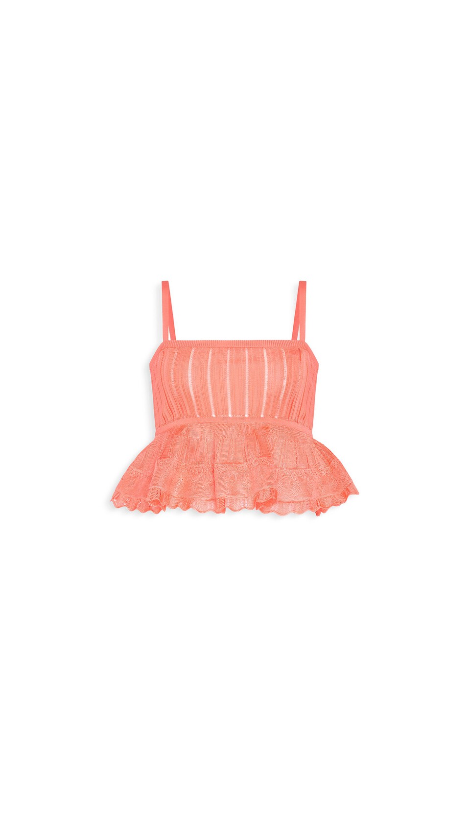 ALA&Iuml;A SHINY CRINOLINE TOP CORAL
