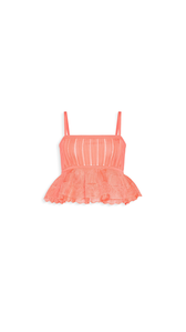 CORAL - ALA&Iuml;A SHINY CRINOLINE TOP