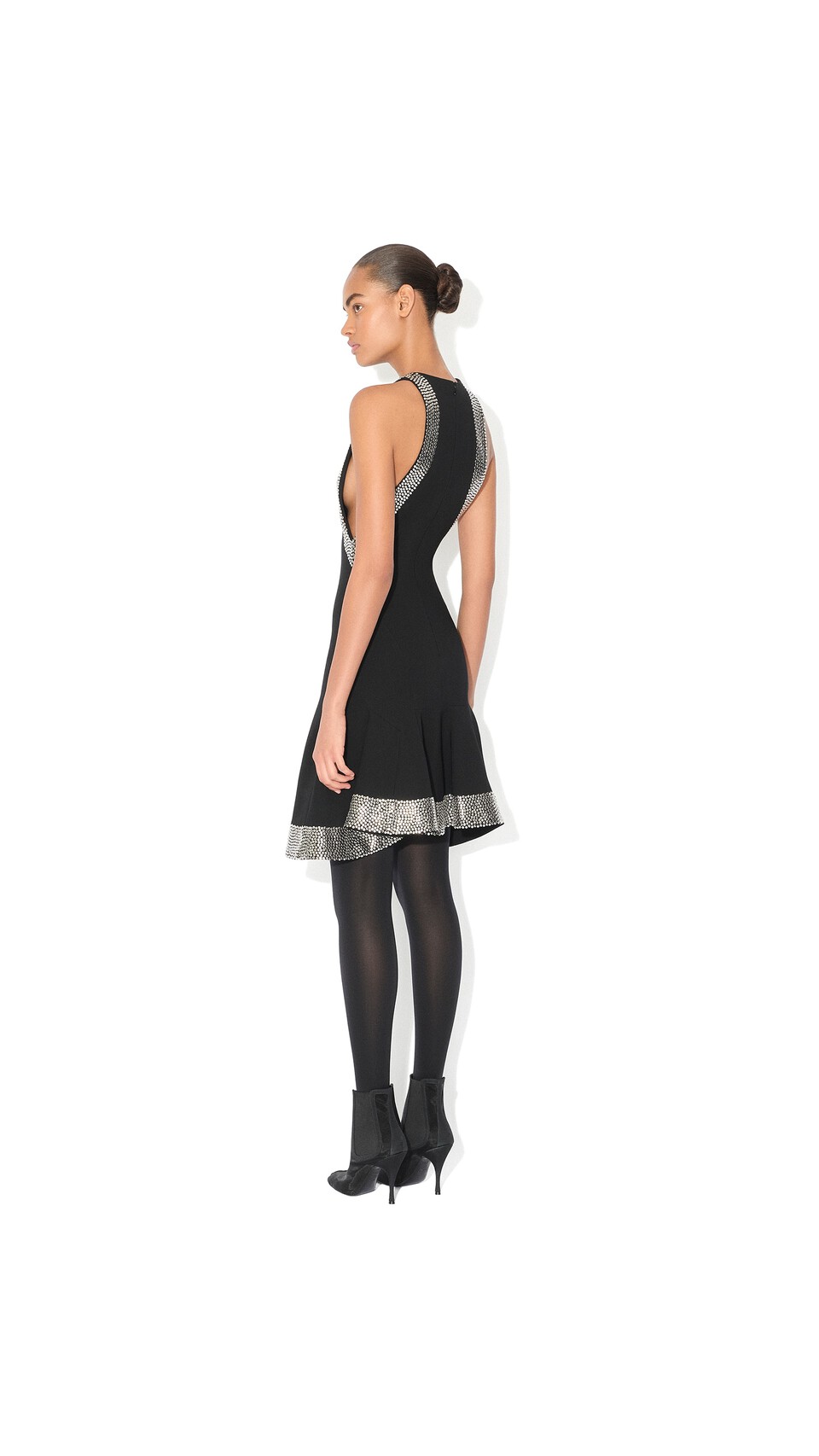 ALA&Iuml;A ABITO SVASATO CON BORCHIE ARGENTO/NERO - View 3