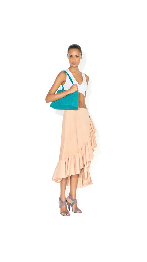 ALA&Iuml;A RIBBED JERSEY WRAPPED TOP WHITE - View 2
