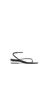 BLACK - ALA&Iuml;A INVISIBLE THONG IN PATENT CALFSKIN