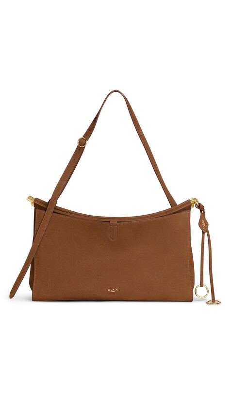 ALA&Iuml;A LE CLICK POCKET 35 BAG IN NUBUCK BROWN