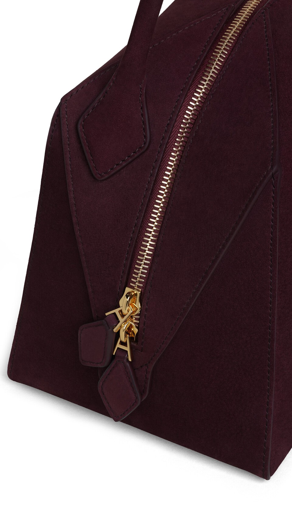 ALA&Iuml;A LE BOULEDOGUE BAG IN NUBUCK BORDEAUX - View 3
