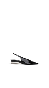 BLACK - ALA&Iuml;A INVISIBLE WEDGE SLINGBACKS IN PATENT CALFSKIN