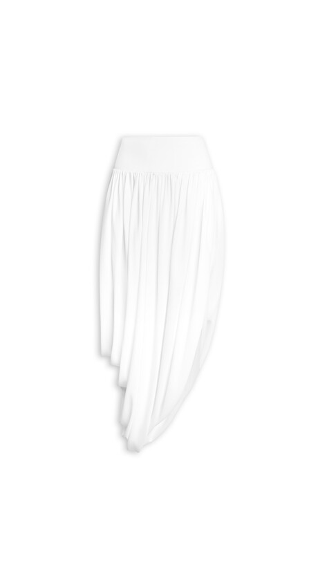 ALA&Iuml;A TWISTED FLUID JERSEY SKIRT WHITE