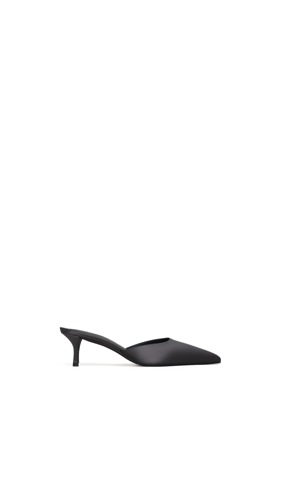 ALA&Iuml;A LE C&OElig;UR MULES IN SATIN ANTHRACITE/DARK GREY