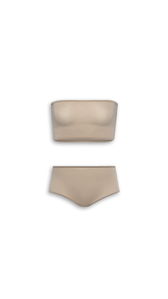 BEIGE - ALA&Iuml;A SECOND-SKIN KNIT LINGERIE SET