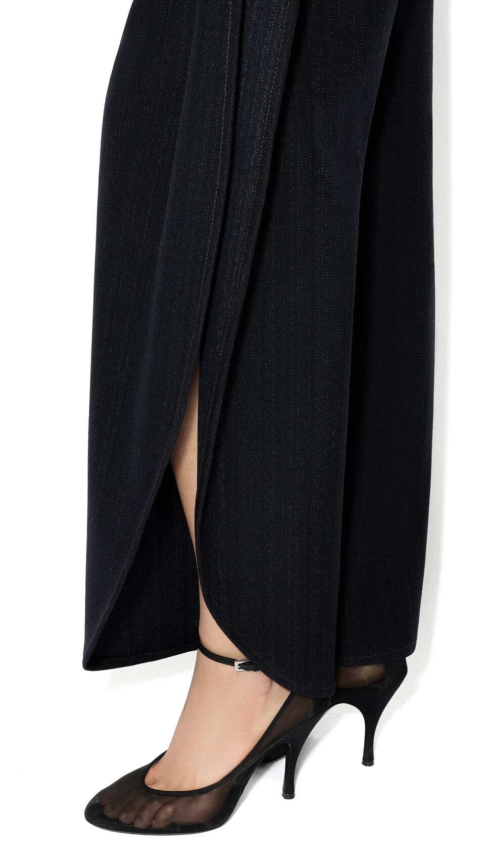 ALA&Iuml;A PETAL WOOL DENIM PANTS NIGHT - View 4