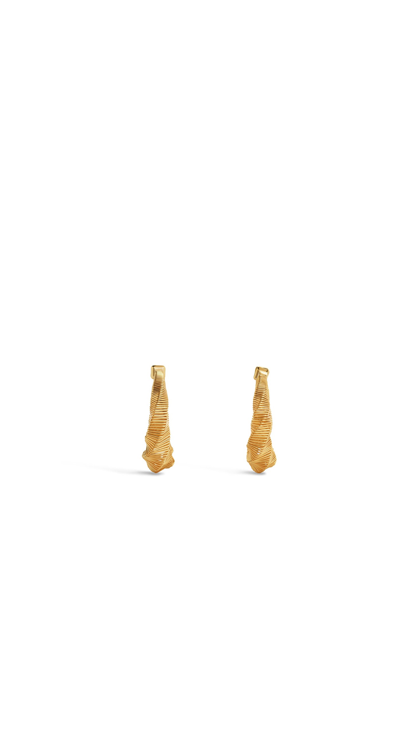 ALA&Iuml;A SQUARE SPIRAL SMALL HOOPS YELLOW GOLD METALS - View 3