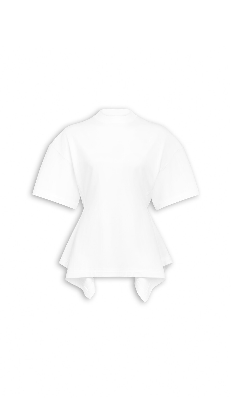 ALA&Iuml;A PANELLED COTTON T-SHIRT WHITE