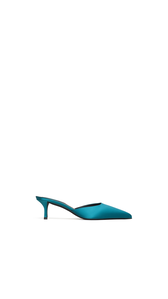 EMERALD - ALA&Iuml;A LE C&OElig;UR MULES IN SATIN