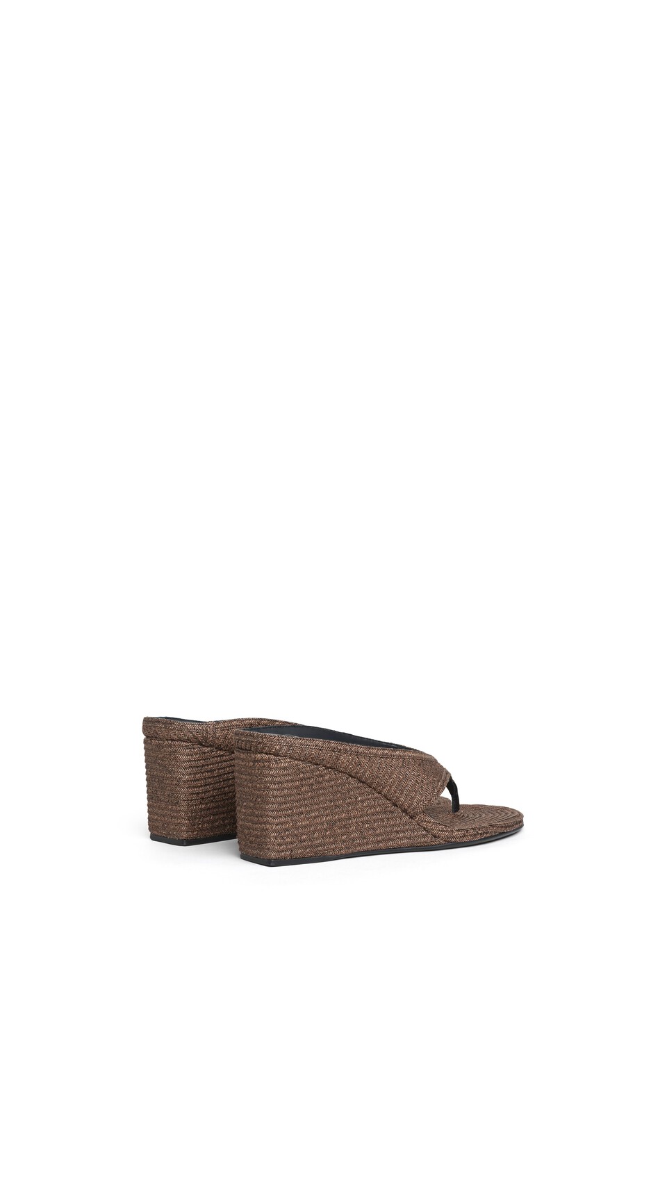ALA&Iuml;A CUBE THONG MULES IN PAPER STRAW BROWN - View 3