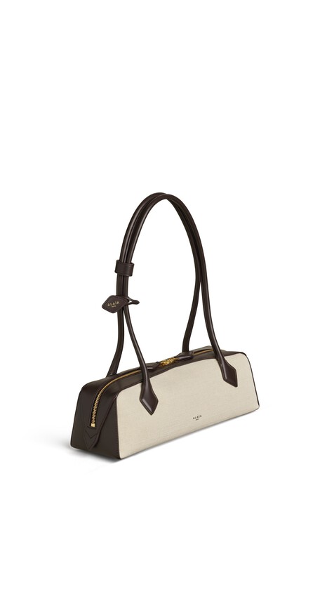 ALA&Iuml;A LE TECKEL MEDIUM BAG IN CANVAS NATURAL - View 2
