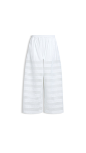 WHITE - ALA&Iuml;A ROUND POPLIN PANTS