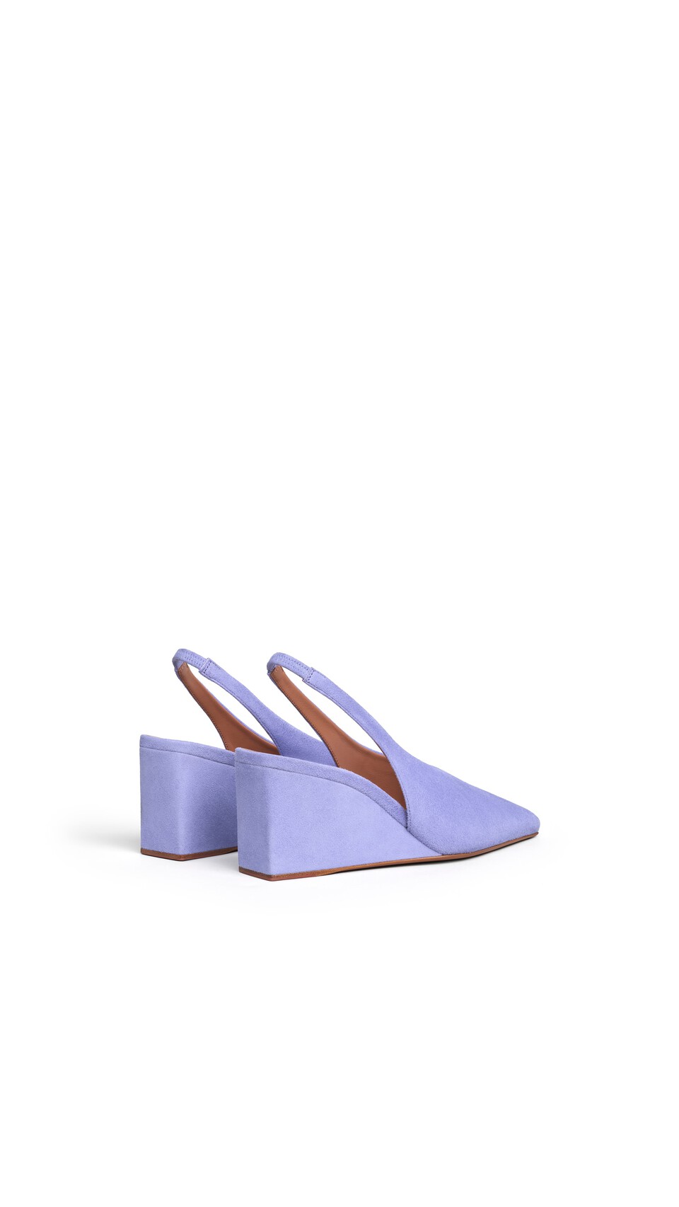 ALA&Iuml;A CUBE SLINGBACKS IN SUEDE LILAC - View 3