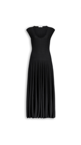 BLACK - ALA&Iuml;A SCULPTURAL FLARE DRESS