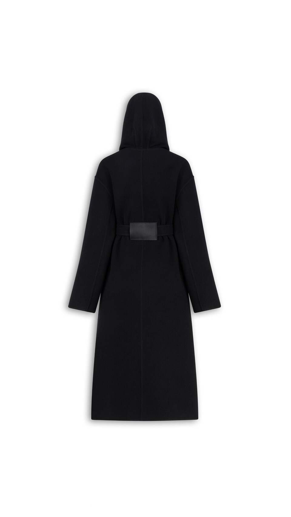 ALA&Iuml;A CAPPOTTO A VESTAGLIA CON CAPPUCCIO IN LANA NERO - View 6