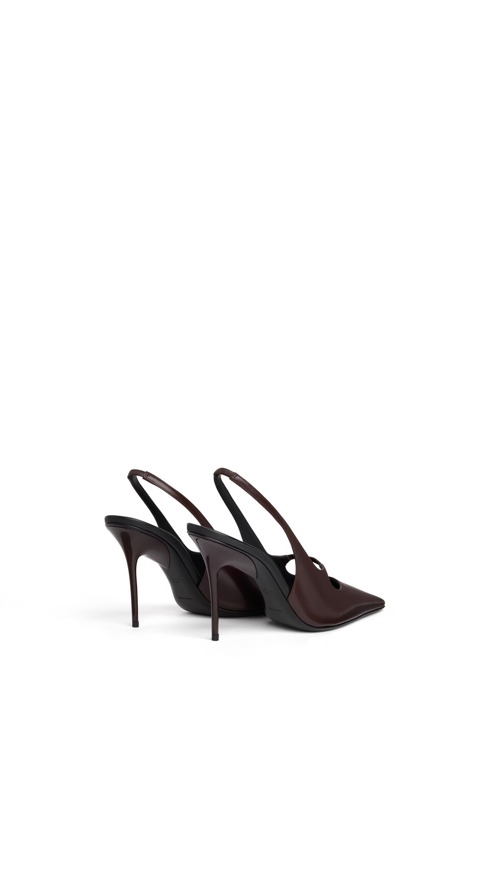 ALA&Iuml;A DROP SLINGBACKS IN POLISHED GOATSKIN DARK BROWN - View 3