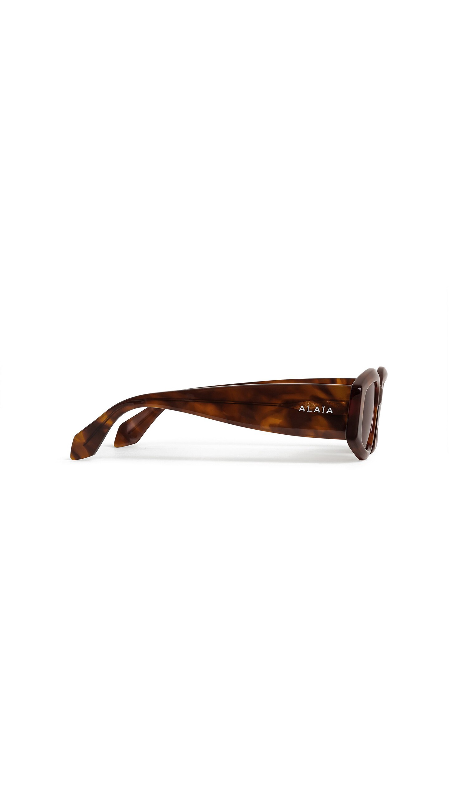 ALA&Iuml;A OVAL SUNGLASSES DARK HAVANA - View 2