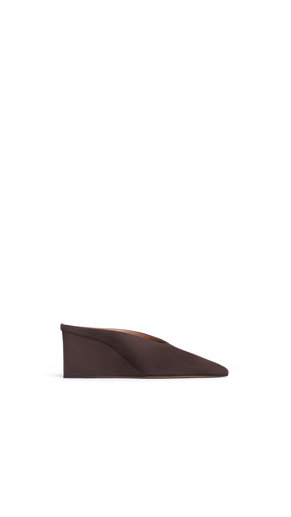 ALA&Iuml;A CUBE MULES IN SUEDE DARK BROWN