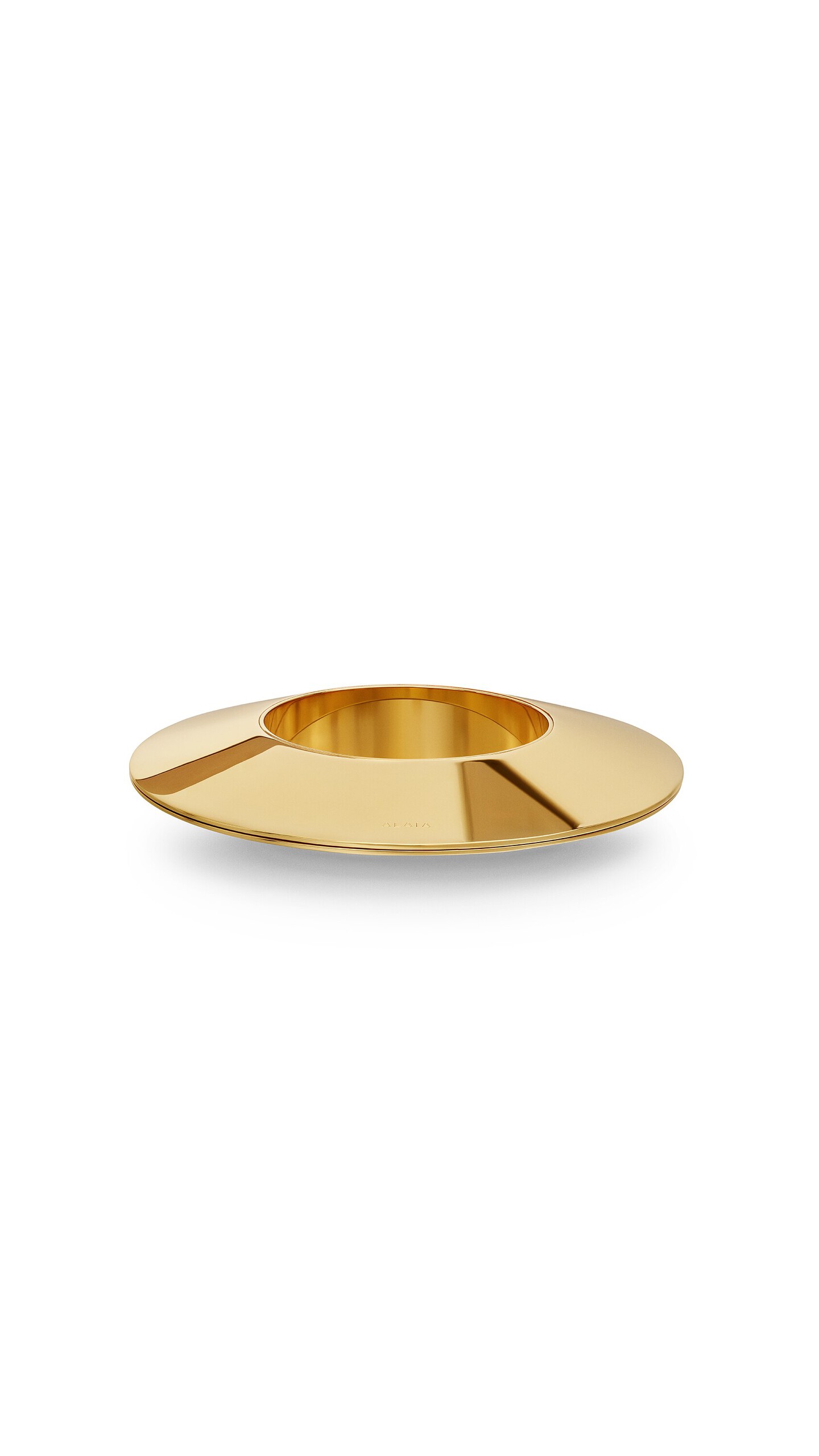ALA&Iuml;A LARGE BLADE BANGLE YELLOW GOLD METALS