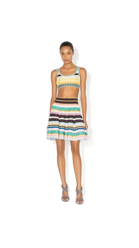 ALA&Iuml;A MULTICOLOR CRINOLINE SKIRT MULTICOLORED - View 2