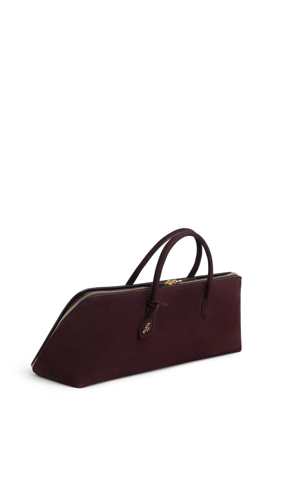 ALA&Iuml;A DELTA MEDIUM BAG IN NUBUCK BORDEAUX - View 4