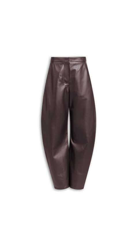 LOW ROUND LEATHER PANTS