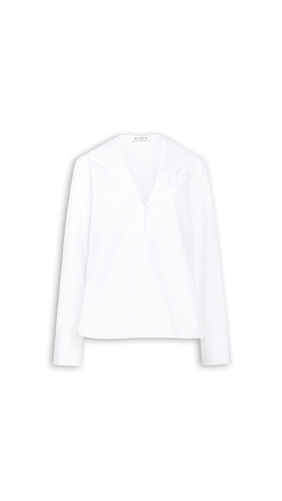 ALA&Iuml;A HOODED POPLIN SHIRT WHITE/BLUE
