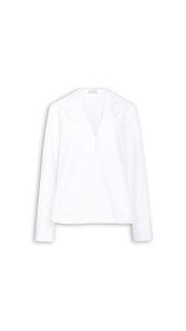 WHITE/BLUE - ALA&Iuml;A HOODED POPLIN SHIRT