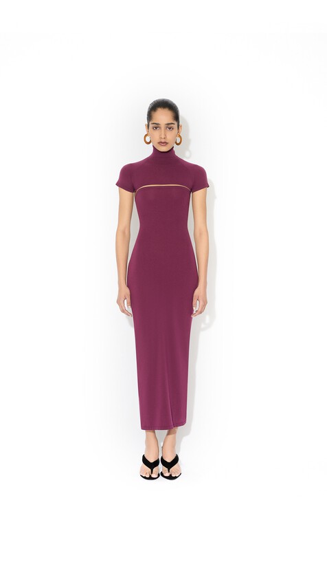 SECOND-SKIN KNIT CUT-OUT DRESS