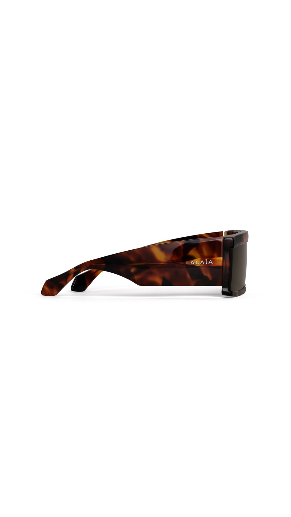ALA&Iuml;A RECTANGULAR MASK SUNGLASSES HAVANA/BROWN - View 2