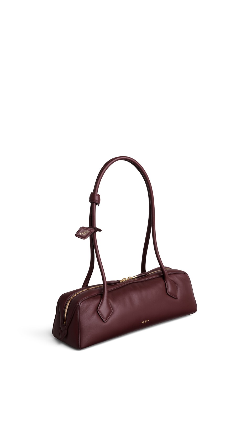 ALA&Iuml;A LE TECKEL MEDIUM BAG IN PADDED LEATHER GARNET RED - View 2
