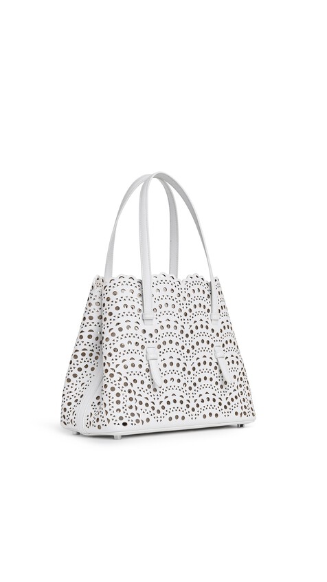 ALA&Iuml;A MINA 25 BAG IN VIENNE WAVE CALFSKIN OFF-WHITE - View 2