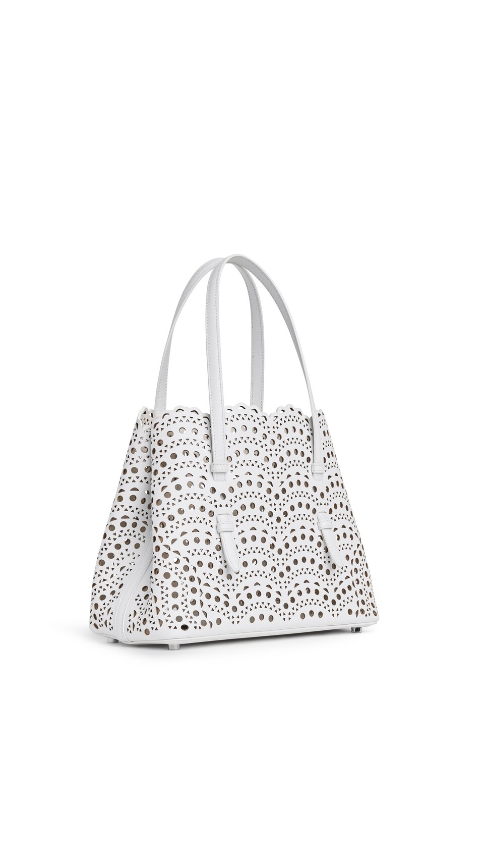 ALA&Iuml;A MINA 25 BAG IN VIENNE WAVE CALFSKIN OFF-WHITE - View 2