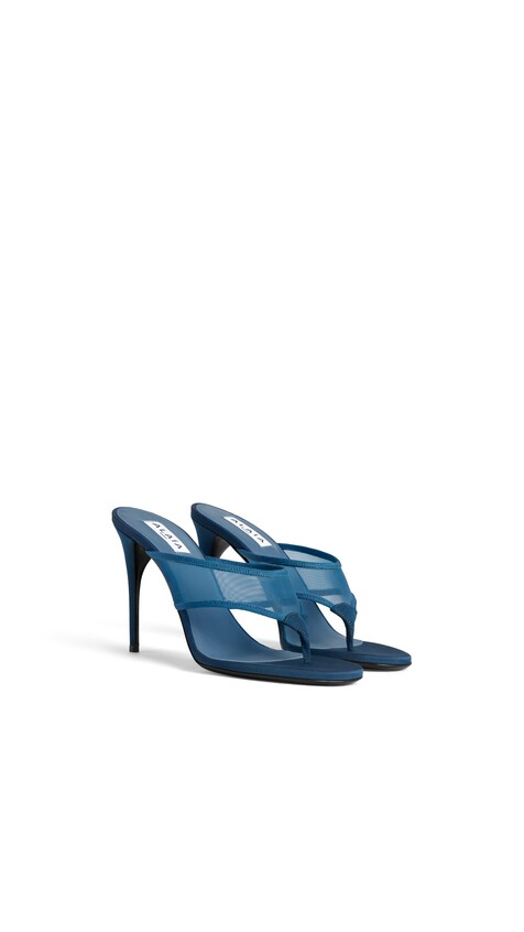 ALA&Iuml;A MULES TONG IN MESH FADED BLUE - View 2