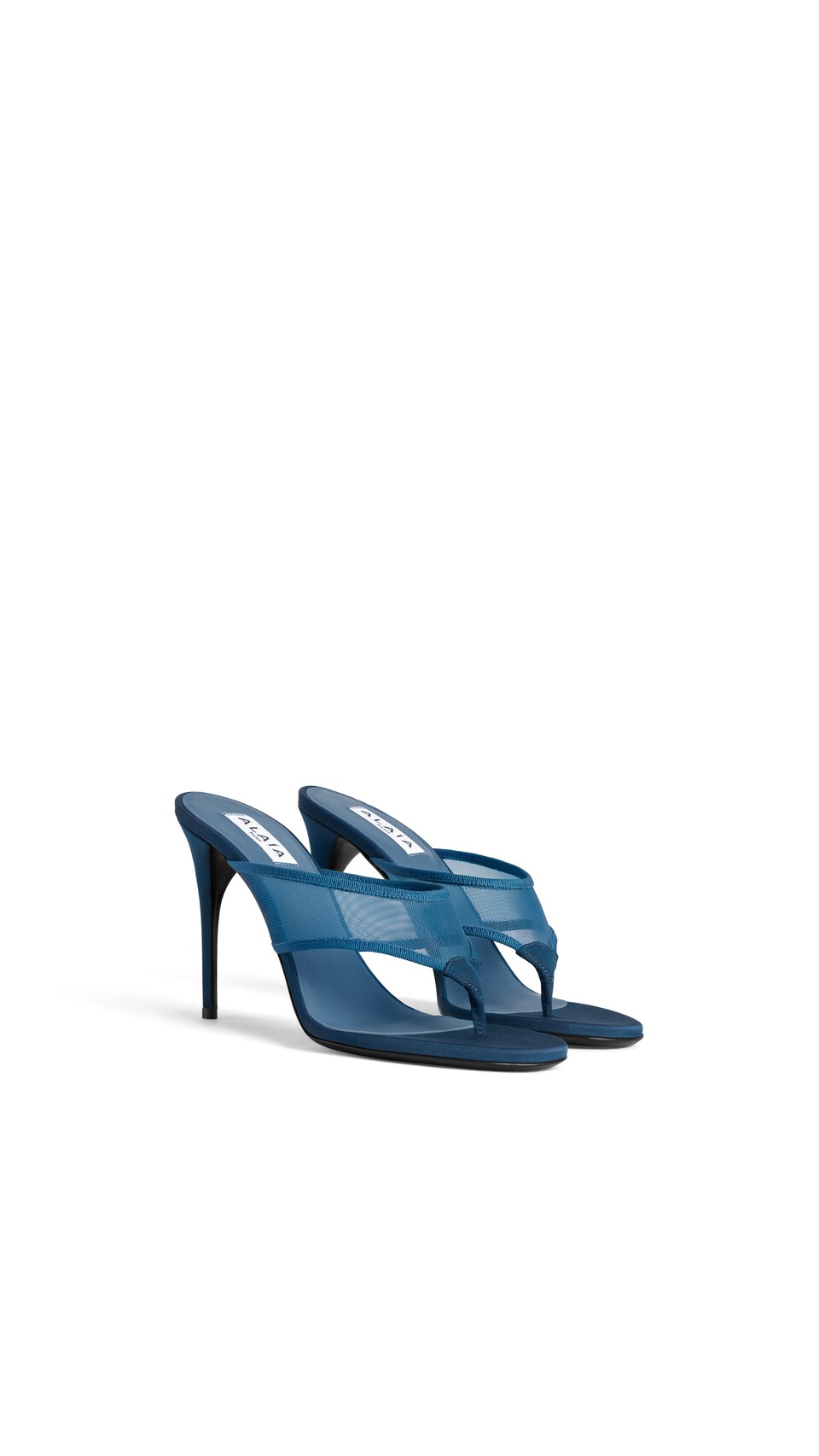 ALA&Iuml;A MULES TONG IN MESH FADED BLUE - View 2