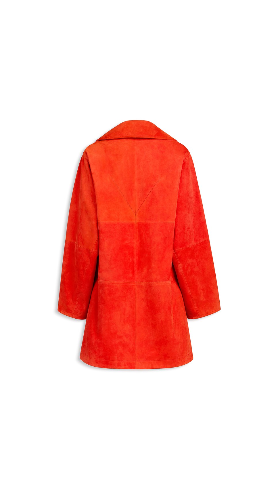 ALA&Iuml;A A-LINE SUEDE GOATSKIN COAT BLOOD ORANGE - View 5