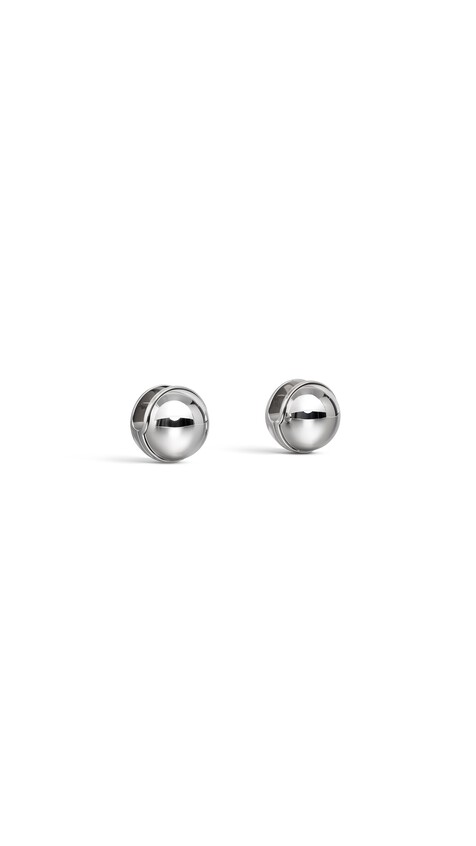 ALA&Iuml;A SPHERE EARRINGS WHITE SILVER - View 2