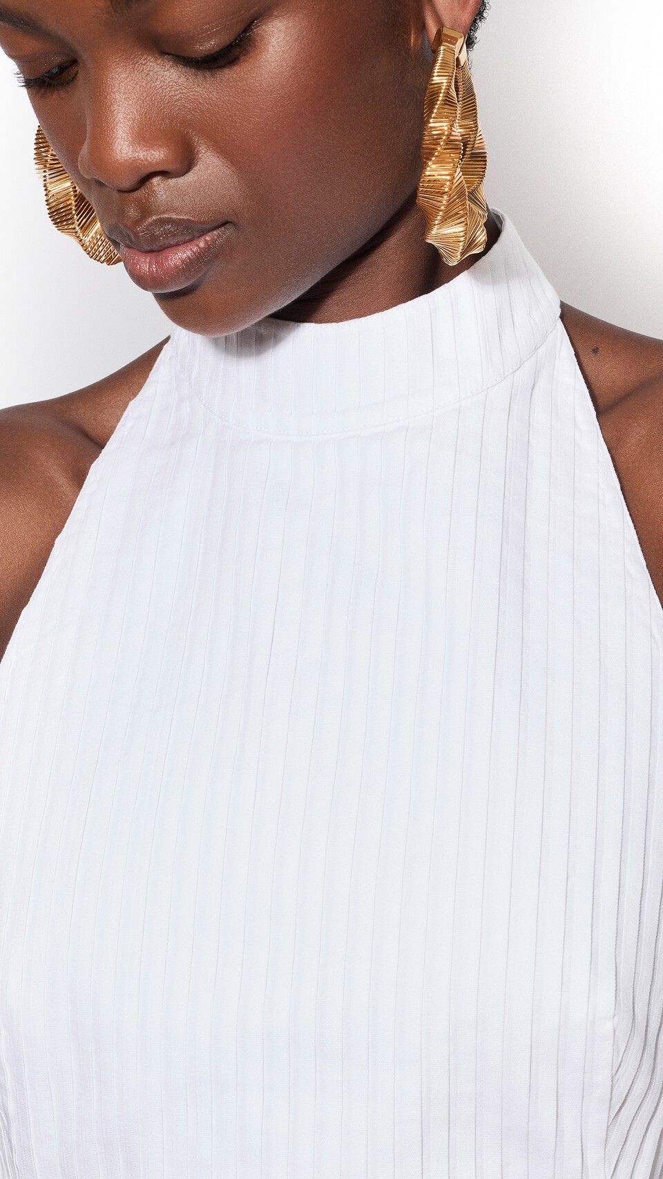 ALA&Iuml;A COTTON POPLIN TOP WHITE - View 4