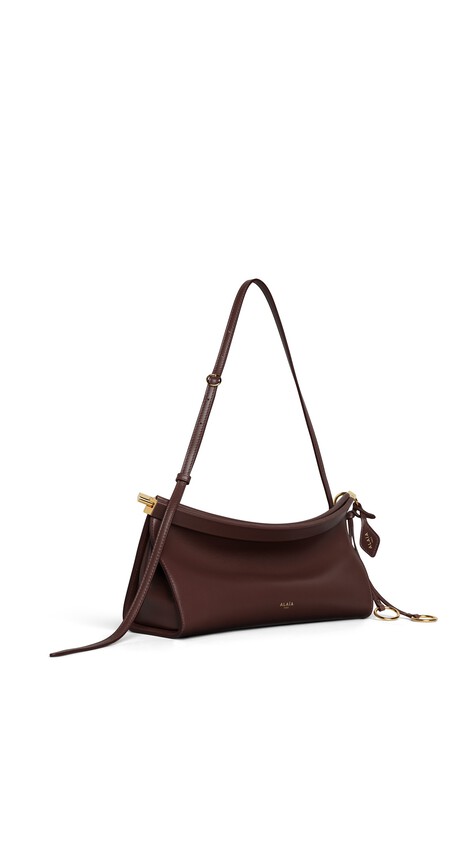 ALA&Iuml;A LE CLICK EAST WEST MEDIUM BAG IN CALFSKIN BROWN - View 2