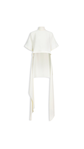 CREAMY WHITE - ALA&Iuml;A ASYMMETRIC CADY TOP