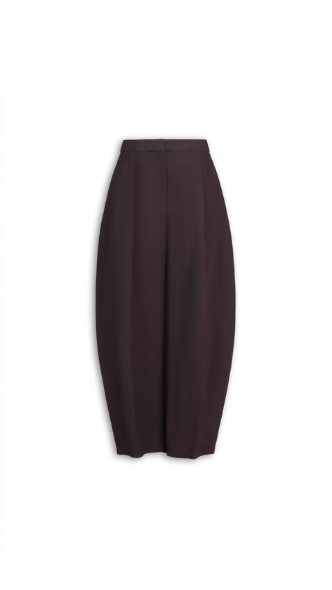 ALA&Iuml;A PAPER-TOUCH POPLIN ROUND PANTS EGGPLANT