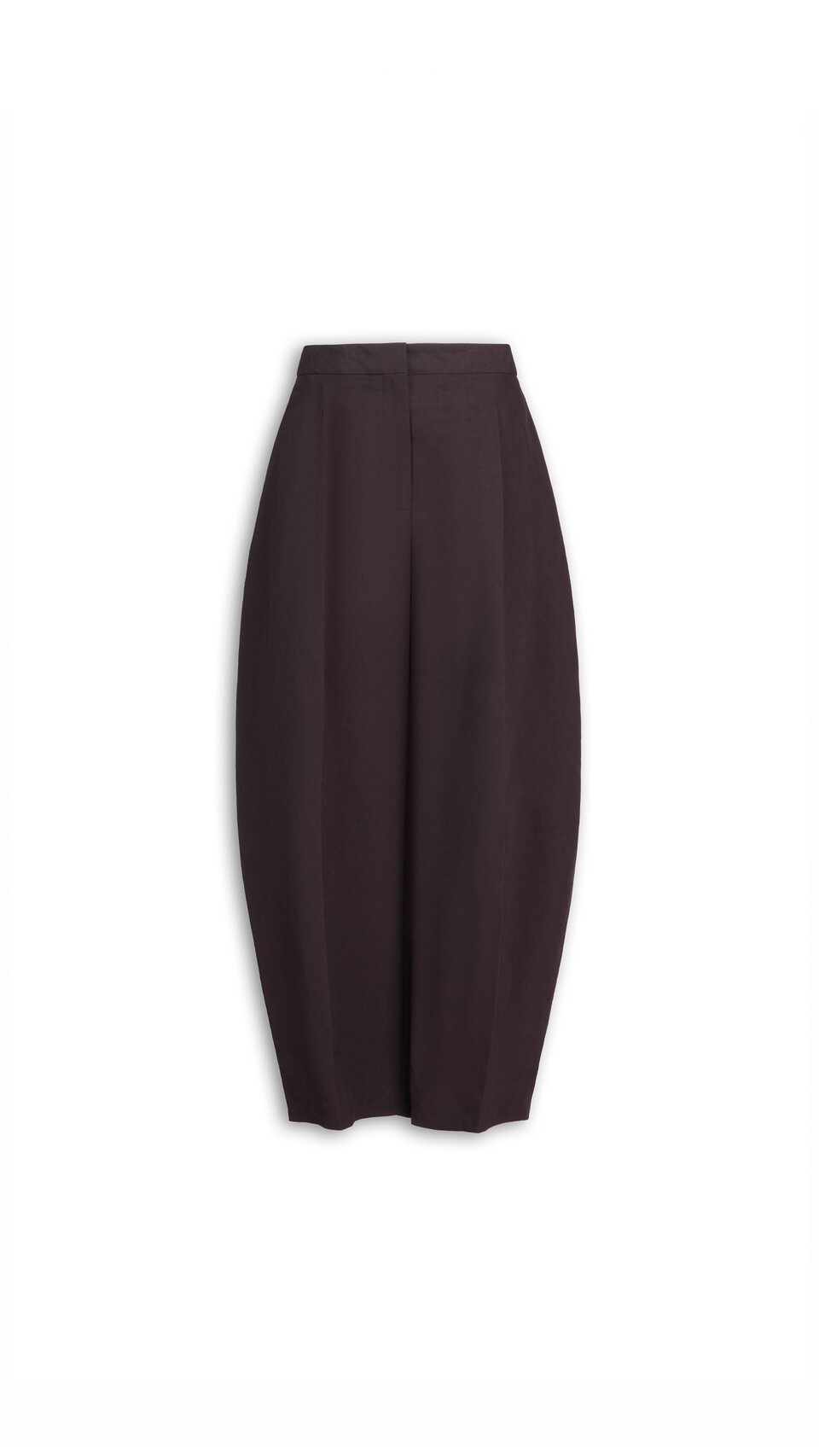 ALA&Iuml;A PAPER-TOUCH POPLIN ROUND PANTS EGGPLANT